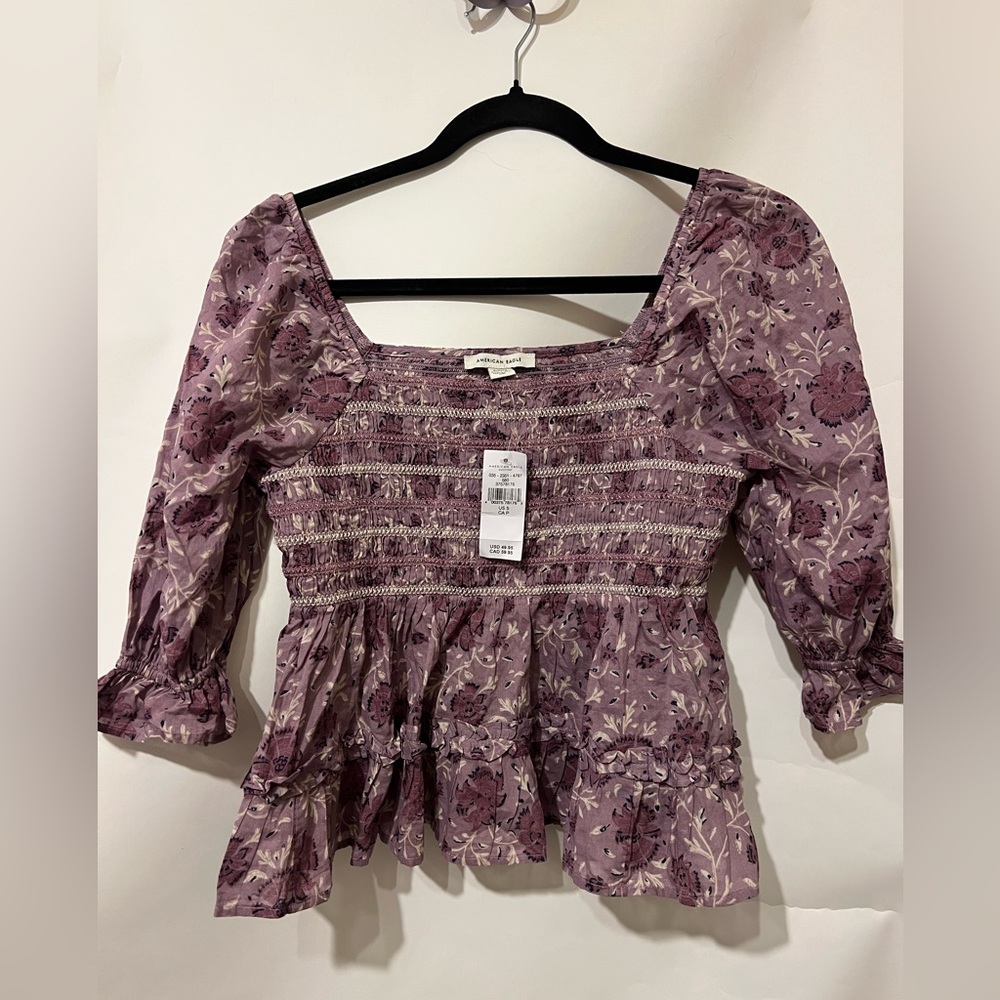 American Eagle purple babydoll style blouse. Size small.